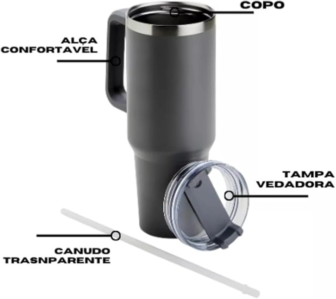 Copo Quencher 1,200ML(Normal) -Preto